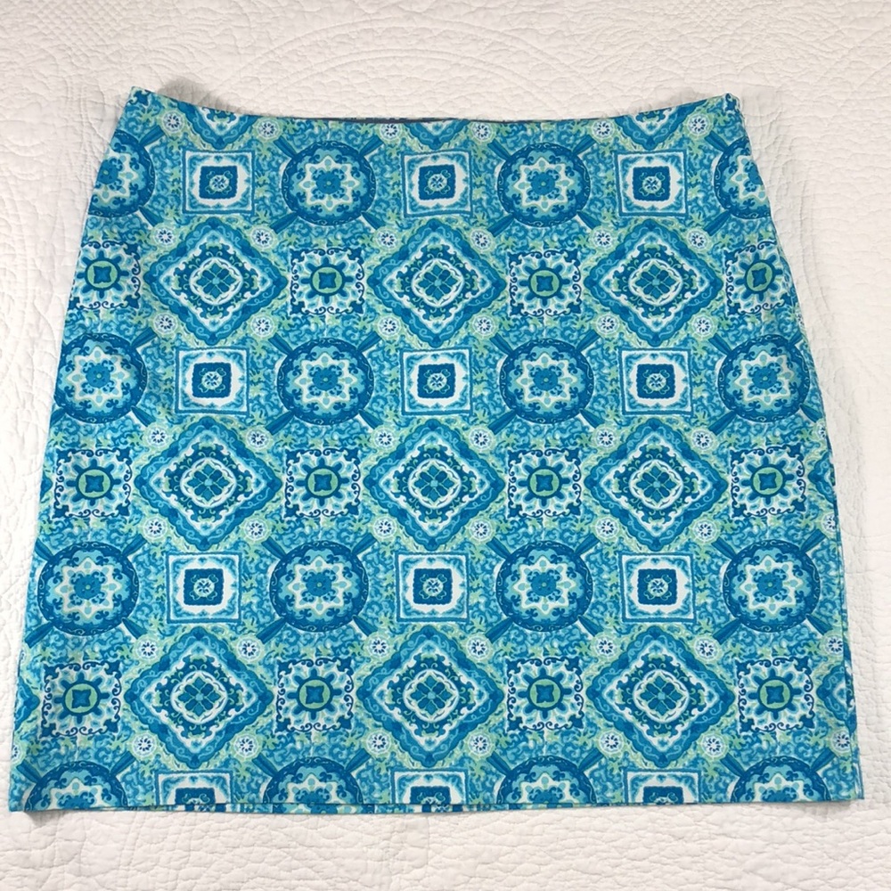 NWT - NEW Talbots Blue Pattern Skirt- size 14